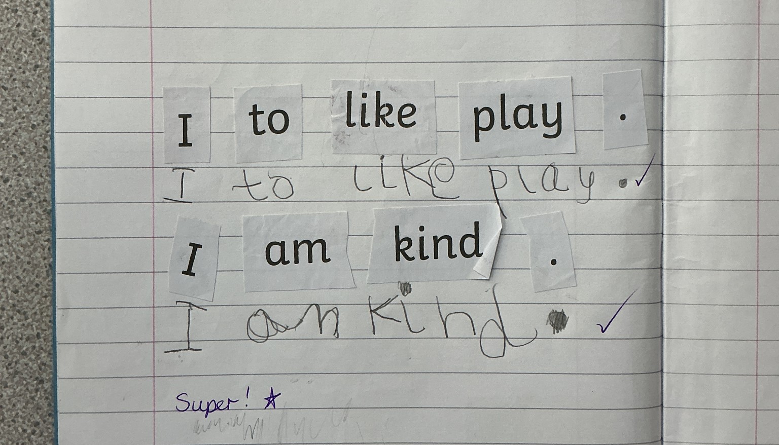 I unscrambled the sentences and made sure it started with a capital letter and ended with a full stop. 