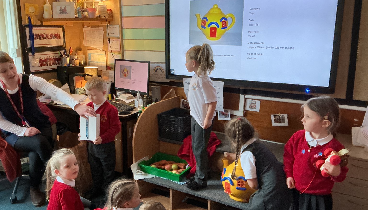 Making a timeline of toys from newest to oldest