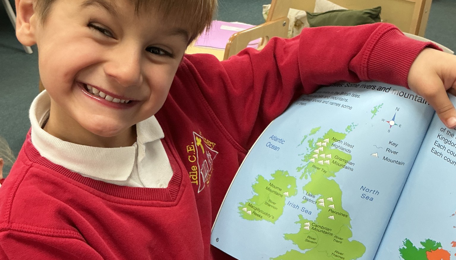 I looked at the UK and found its seas and oceans. 