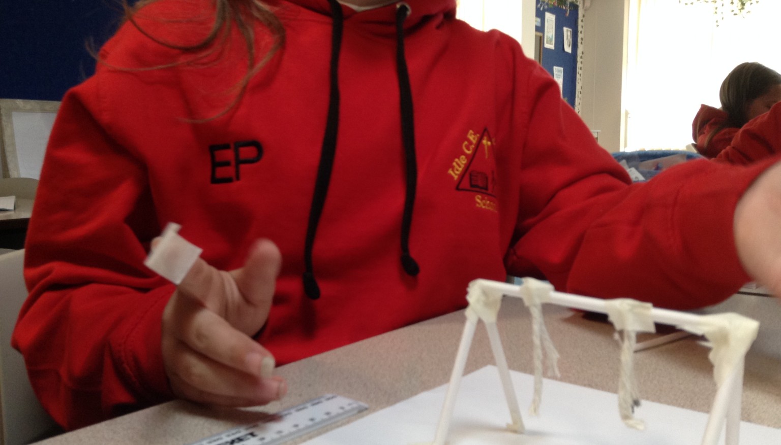 A swing designed using strong shapes for construction.