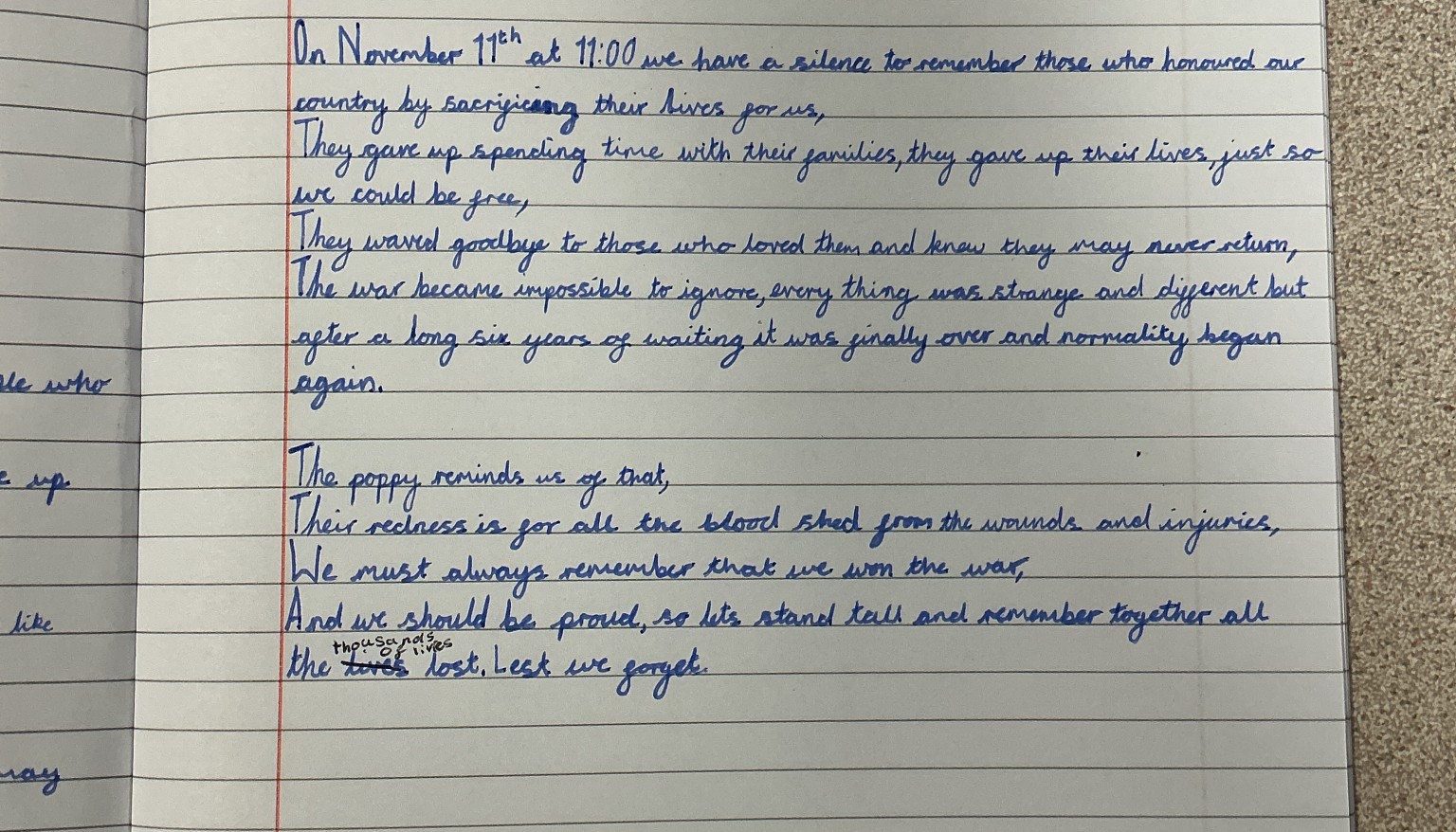 Remembrance poetry