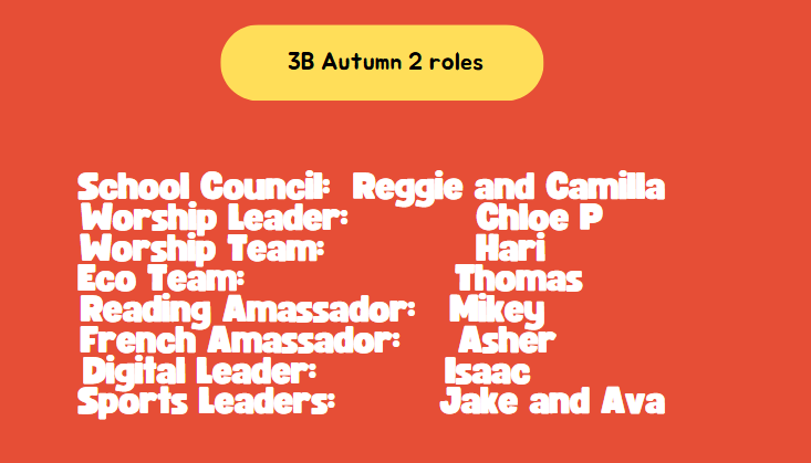 Autumn 2 roles