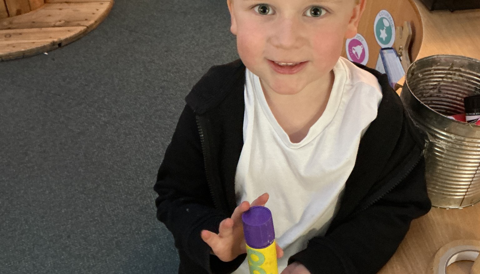 Finding a circle at the top of the glue stick