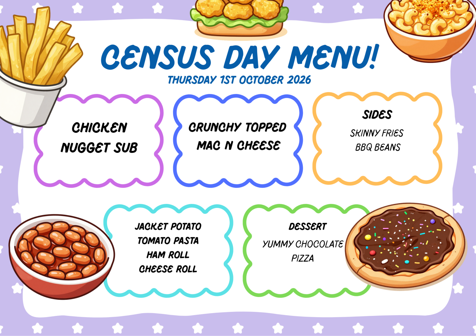 Census Day Menu