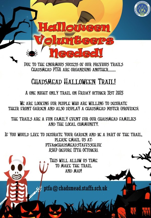 Halloween Trail Volunteers Needed