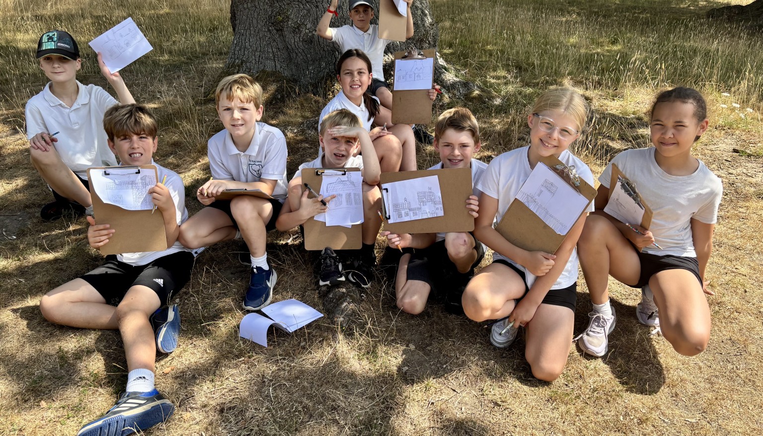 Swans sketching the school