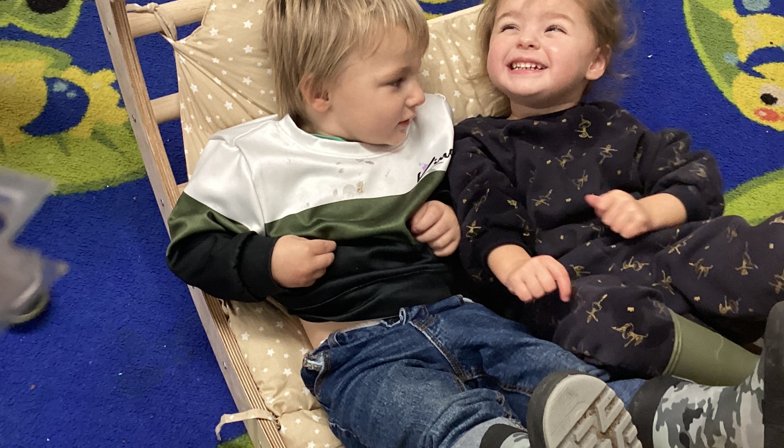 Playing on the rocker together