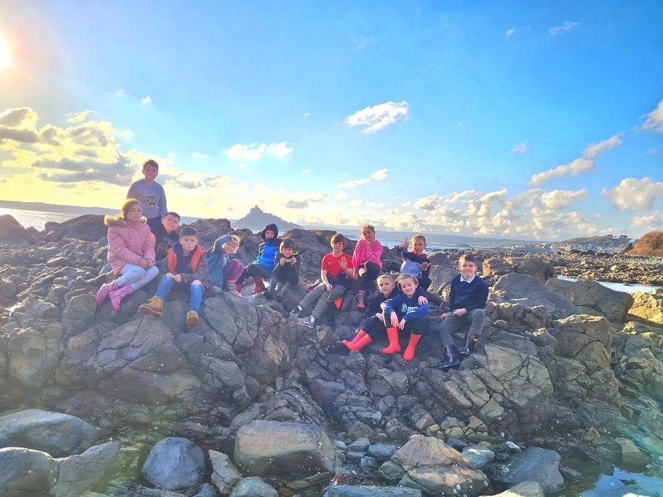 Group photo on Rock