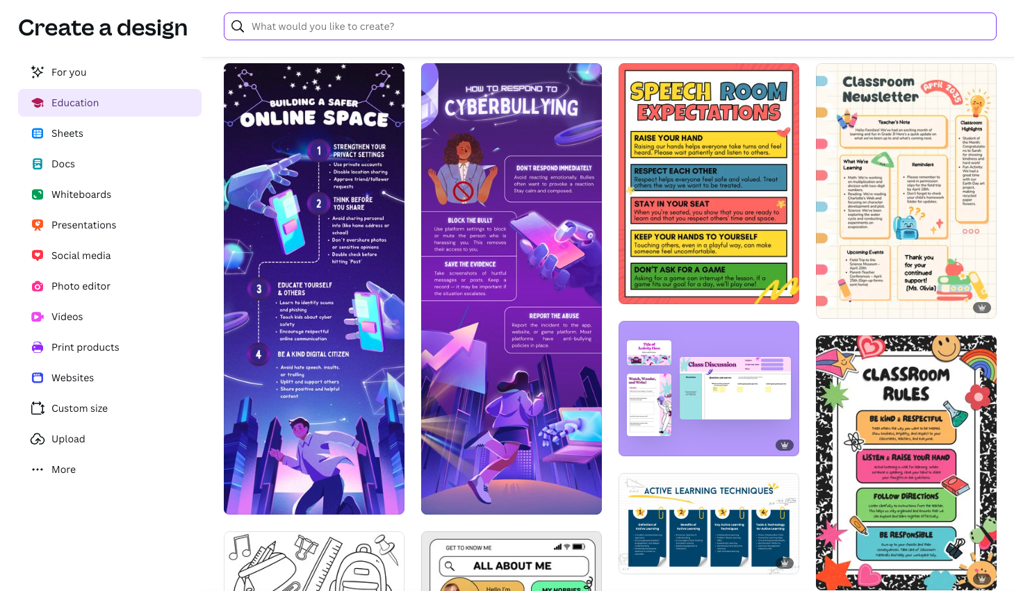Canva Edu templates