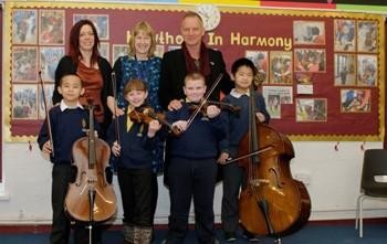 Kathryne Tickell and Sting visited the children - March 2013