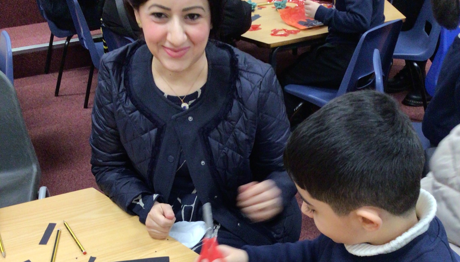 We created silhouette pictures linked to our topic The Great Fire of London.