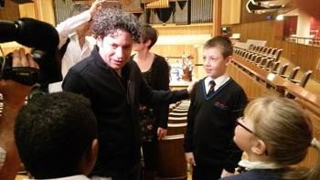 Our young musicians had the opportunity to meet Gustavo Dudamel, a world famous conductor - December 2014