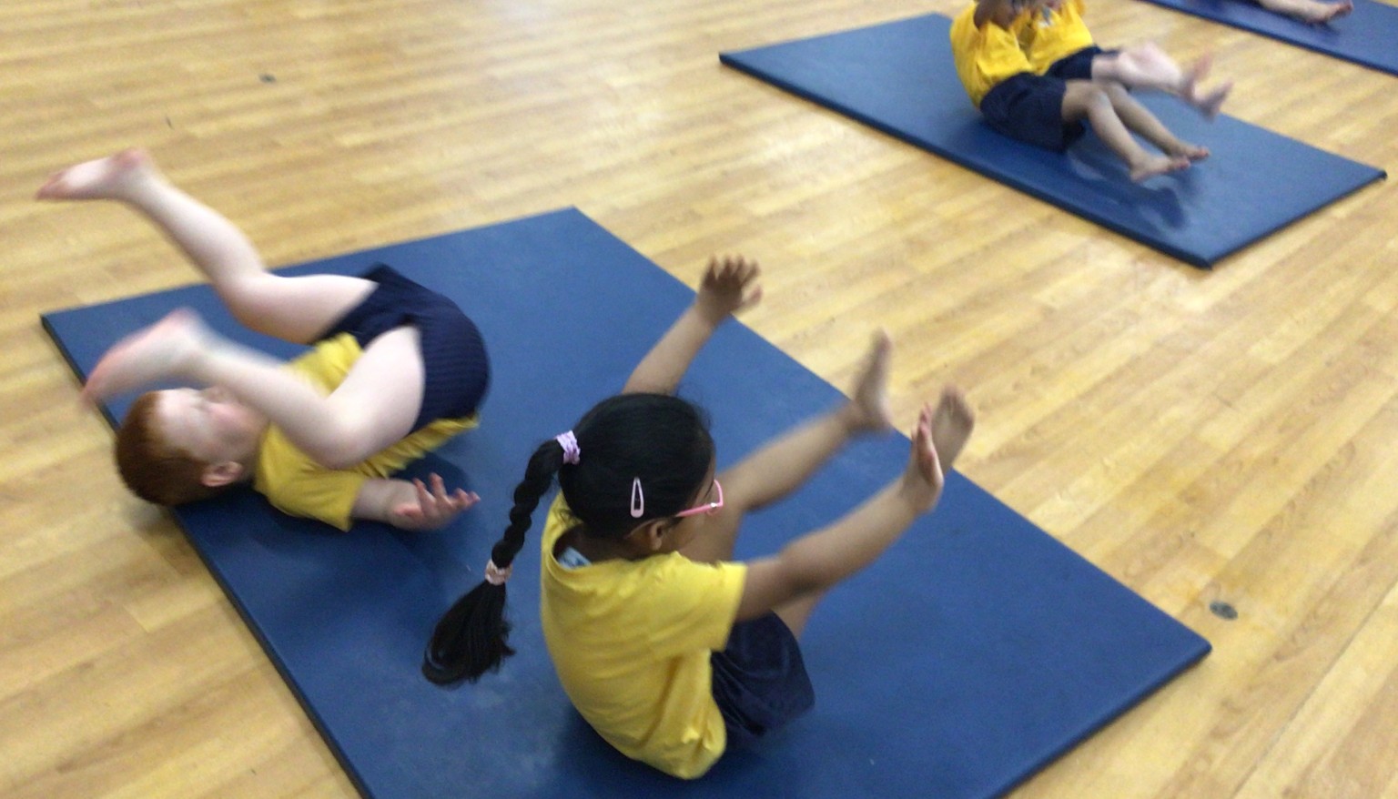 Trying the egg roll.