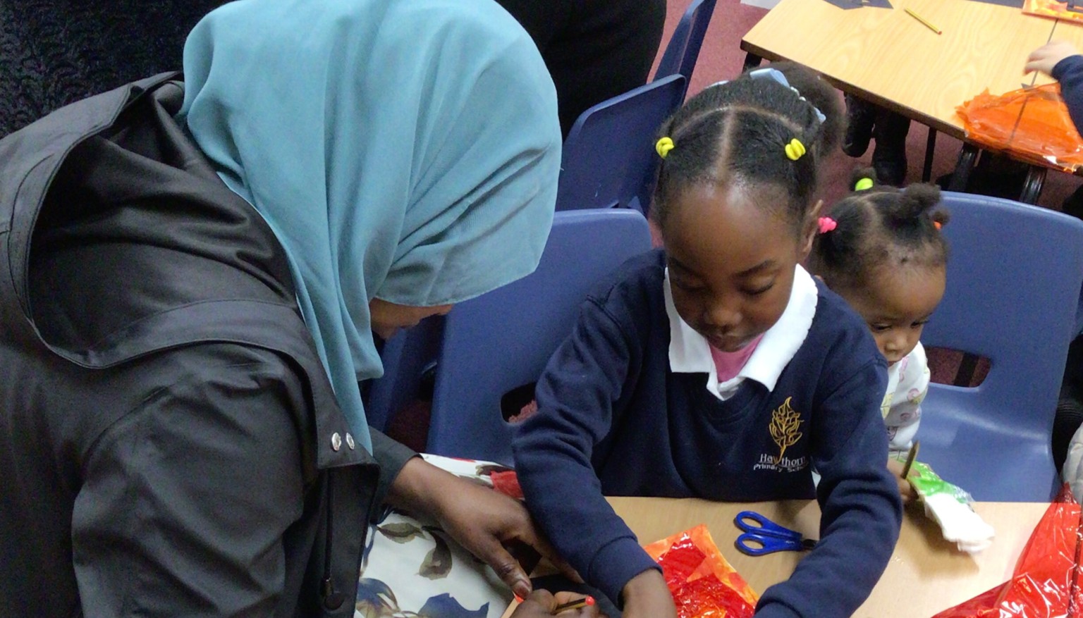 We created silhouette pictures linked to our topic The Great Fire of London.