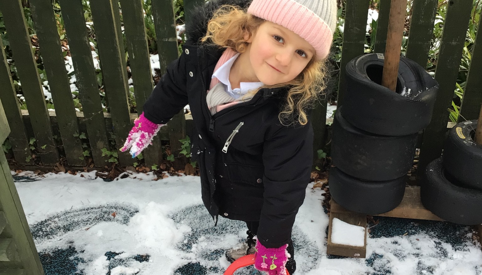 I am collecting the snow.