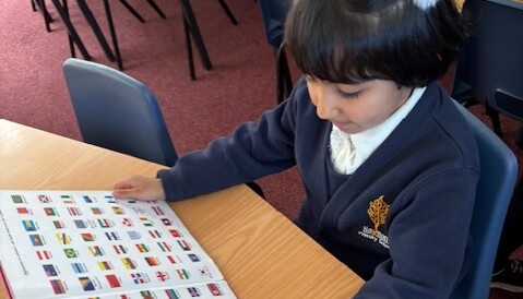 Locating countries in atlases.