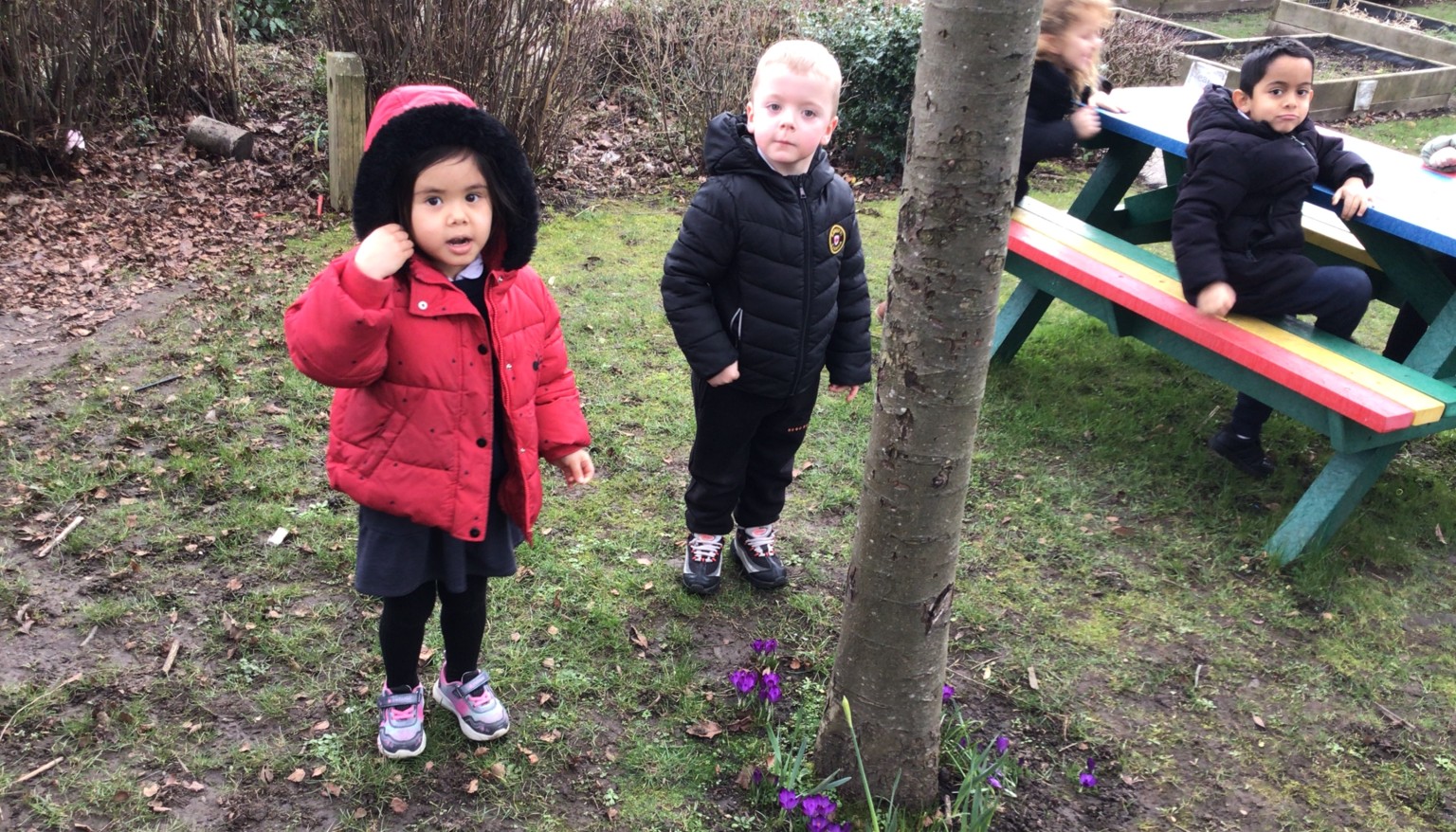 We found some flowers. 