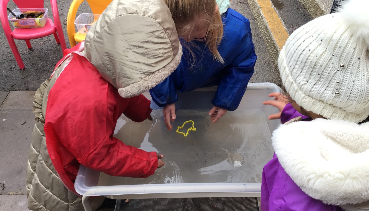 Exploring whether objects float or sink independently.