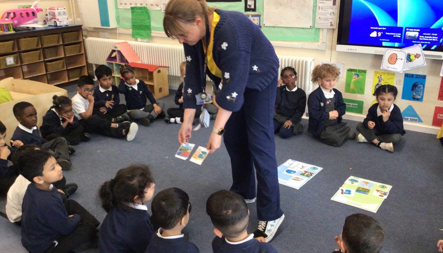 Putting rubbish in the bin