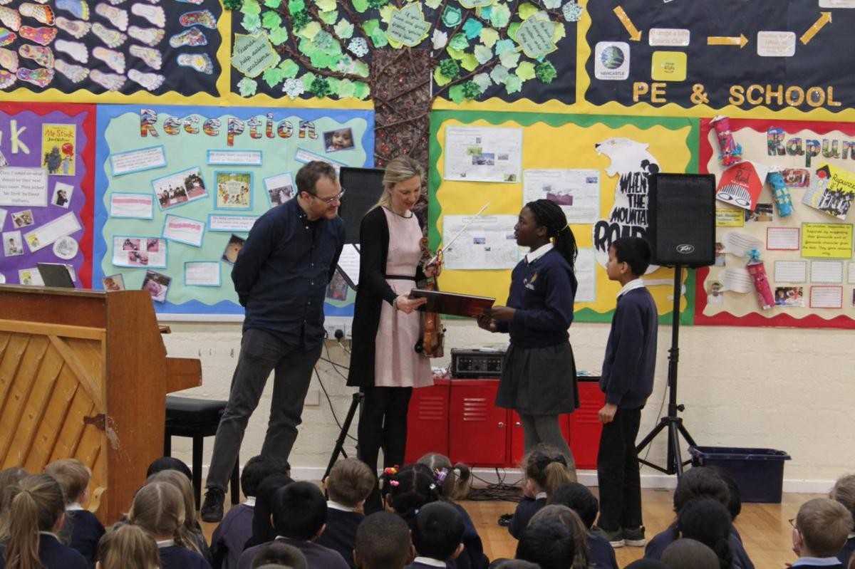 Lars Vogt and Kyra Humphreys from Royal Northern Sinfonia performed for us in assembly.