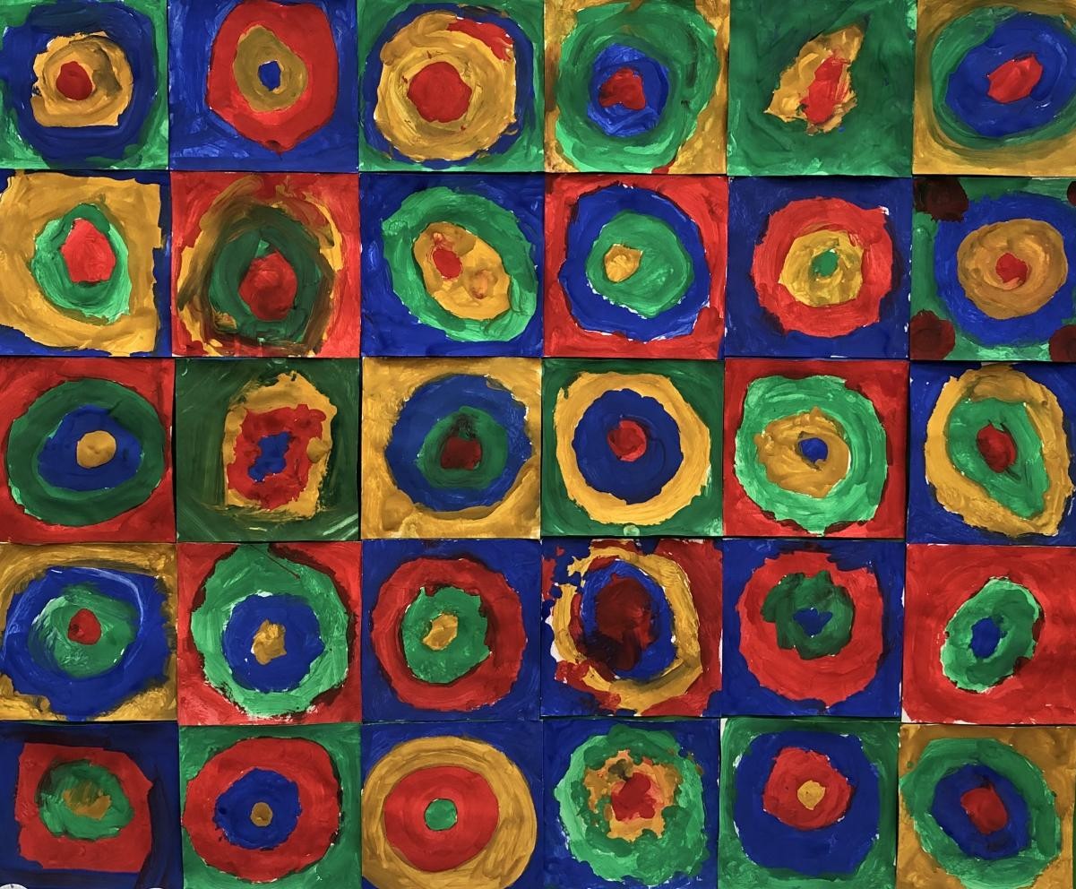 We researched the Artist Kandinsky, then made our own representations of his work in Year 1.