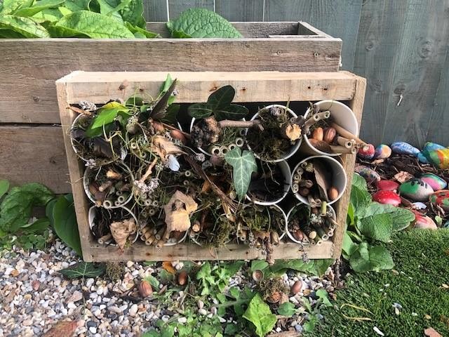 D&T and science combining for Y2, with this fabulous bug hotel. 