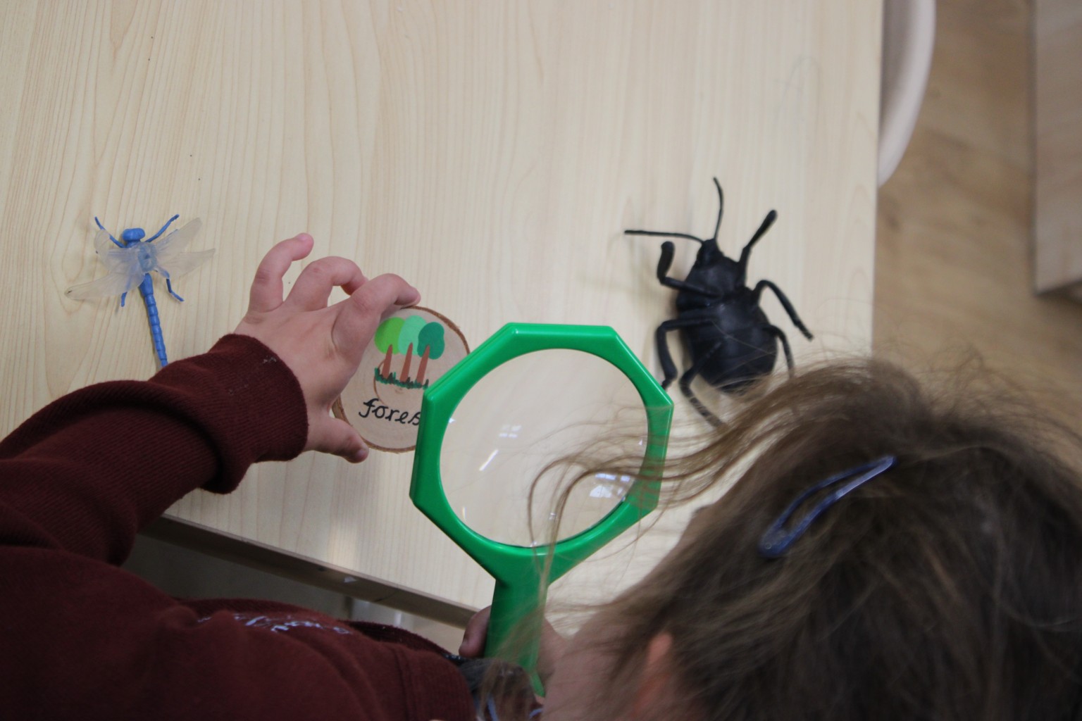 Looking through a magnifying glass