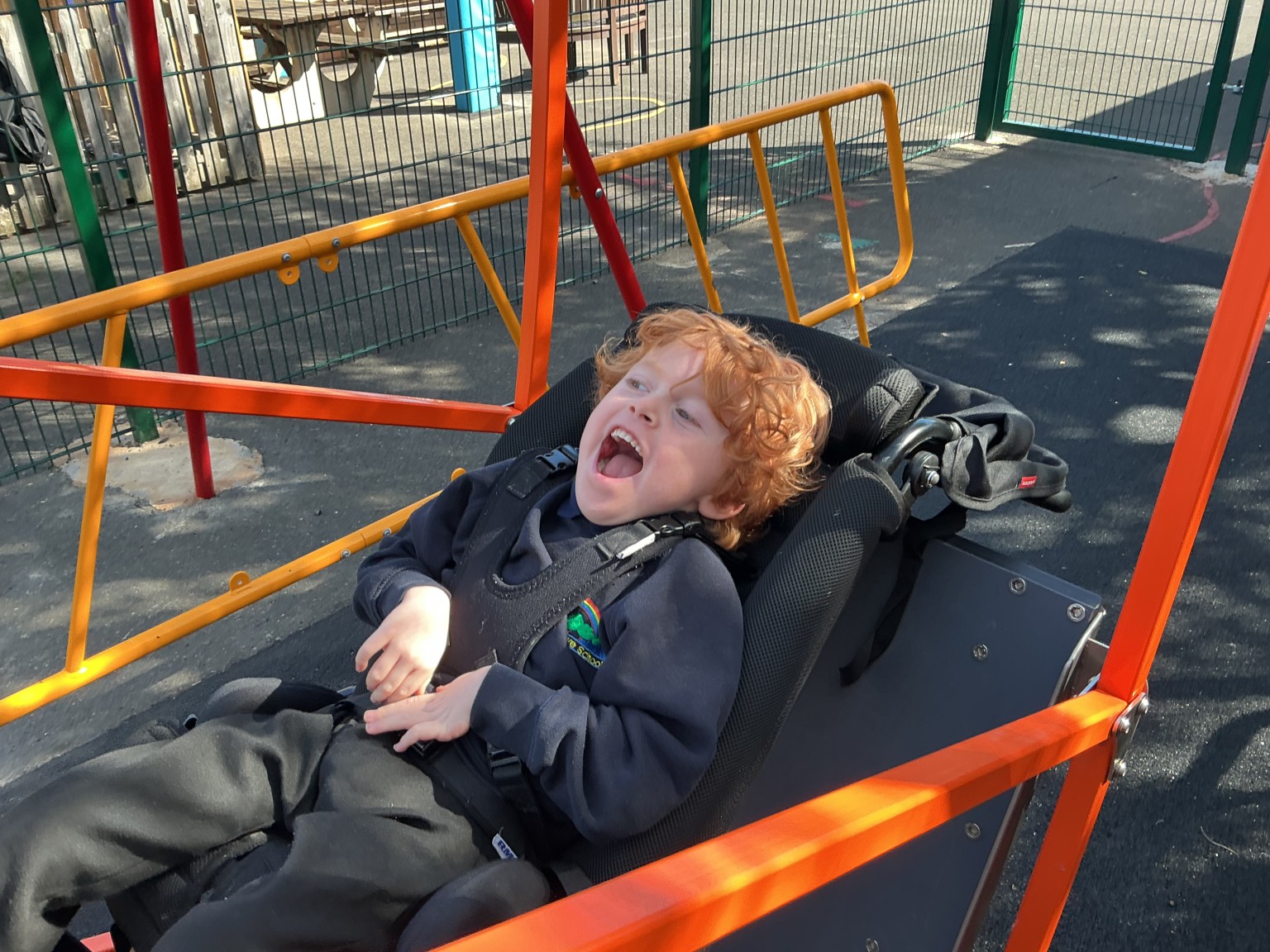 Fun on the new swing