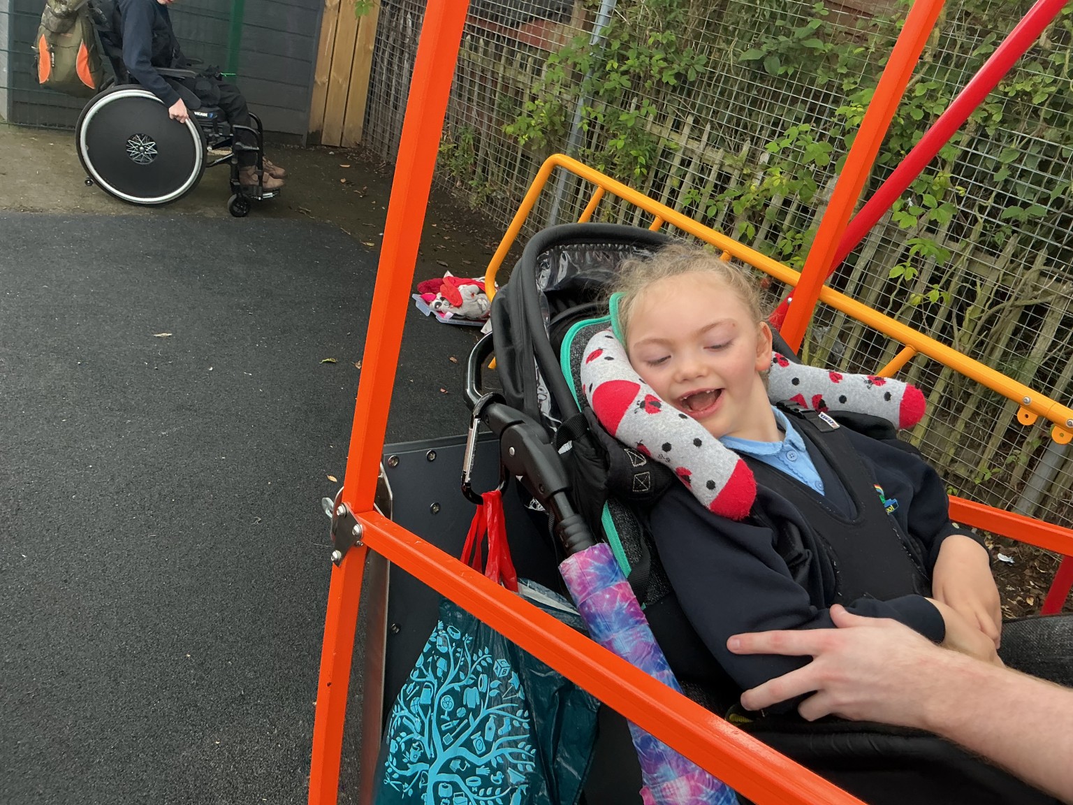 Fun on the new swing