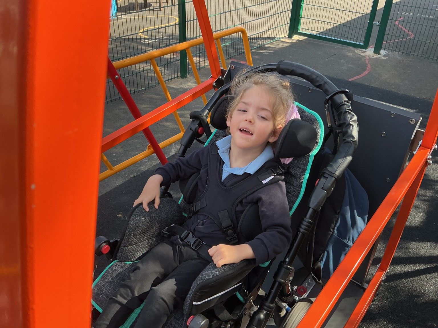 Fun on the new swing