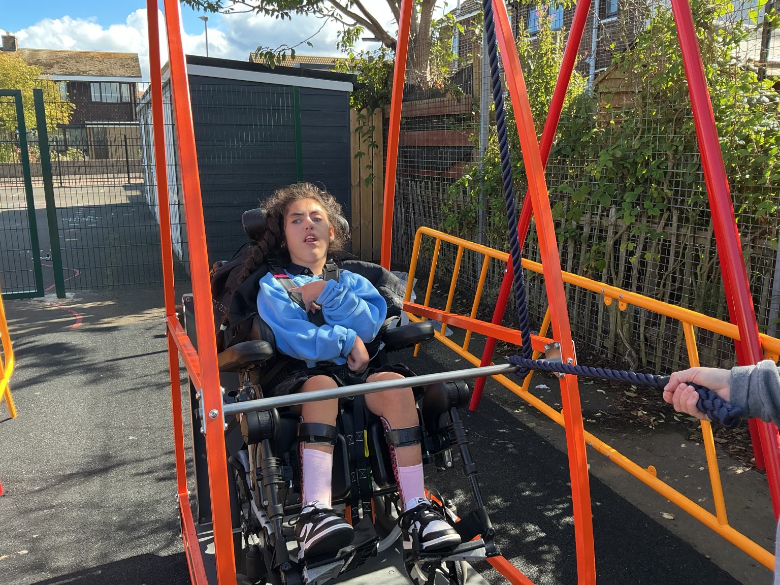 Fun on the new swing