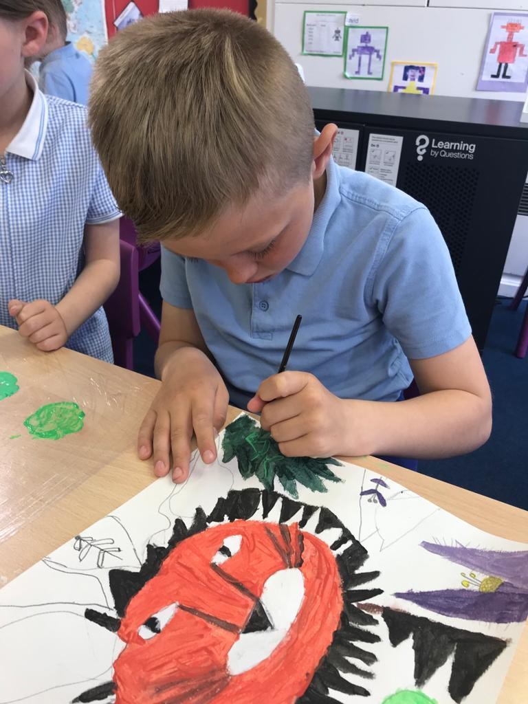 Painting in the style of Henri Rousseau