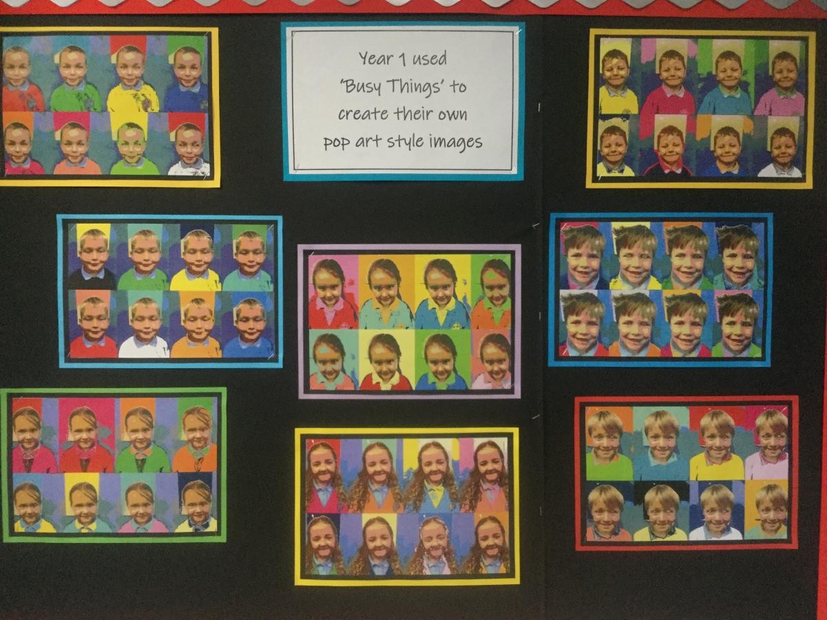 Y1 Computer designed art in the style of Andy Warhol, Pop Art