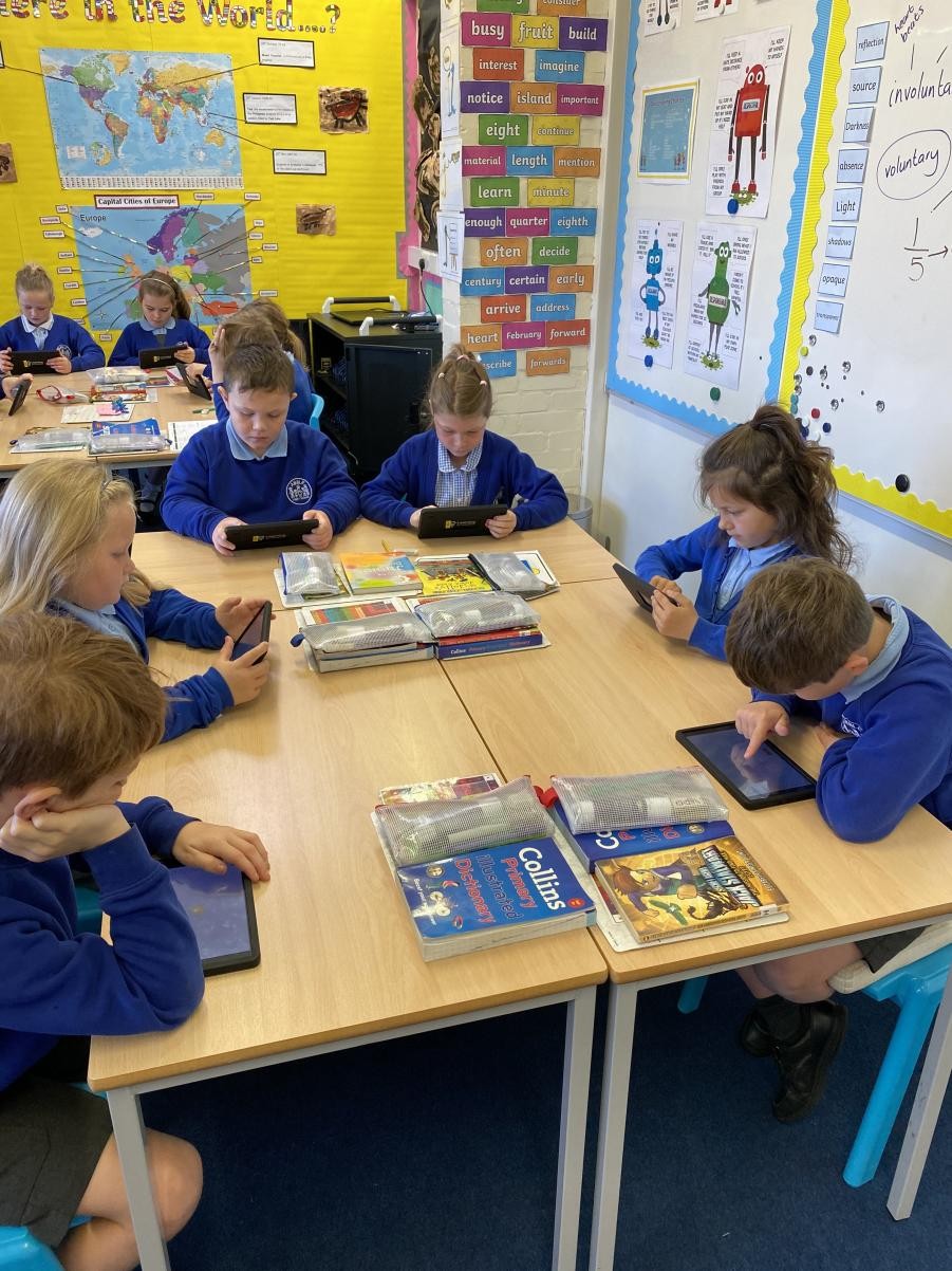 Our Y3 and Y4 children have access to their own tablet device in class.