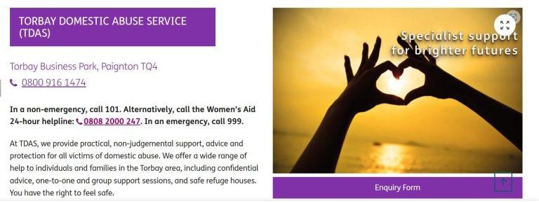 Torbay Domestic Abuse Support Poster
