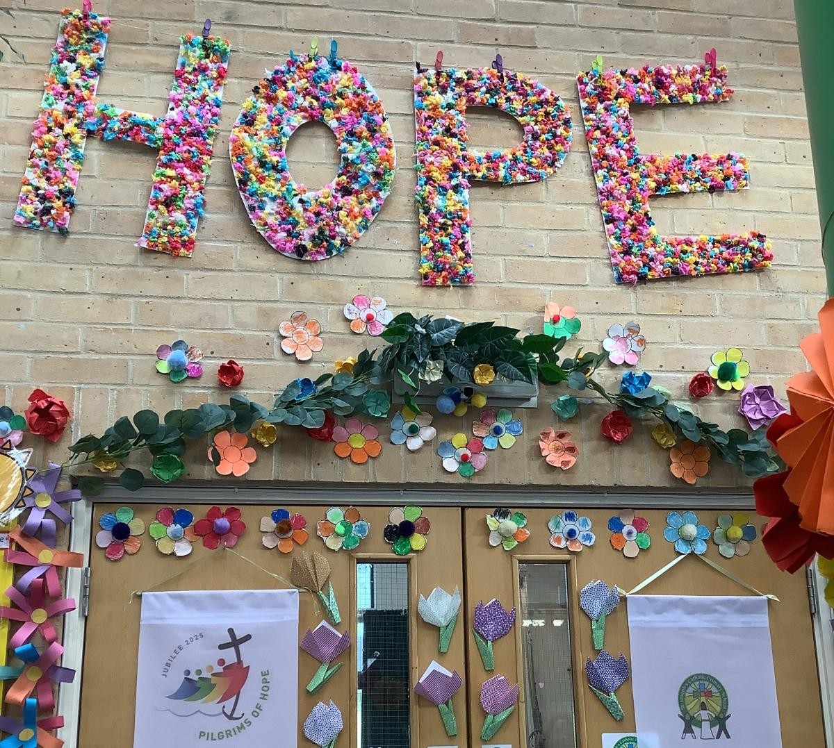 Our special hall door celebrating 2025 Pilgrims of Hope Jubilee Year! Blessed by Fr Philip and celebrated with cake!