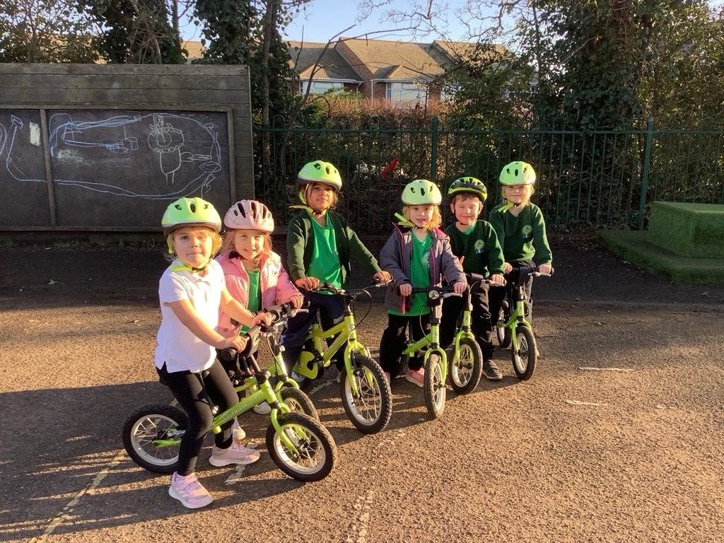 Our reception children enjoying Bikeability!