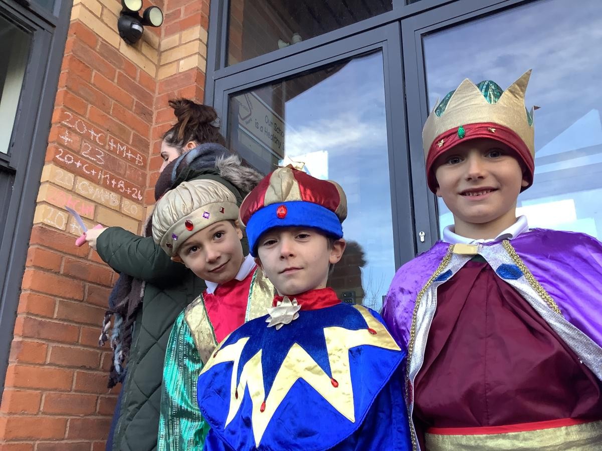 The 2025 blessing of our doors with a visit from the Kings!