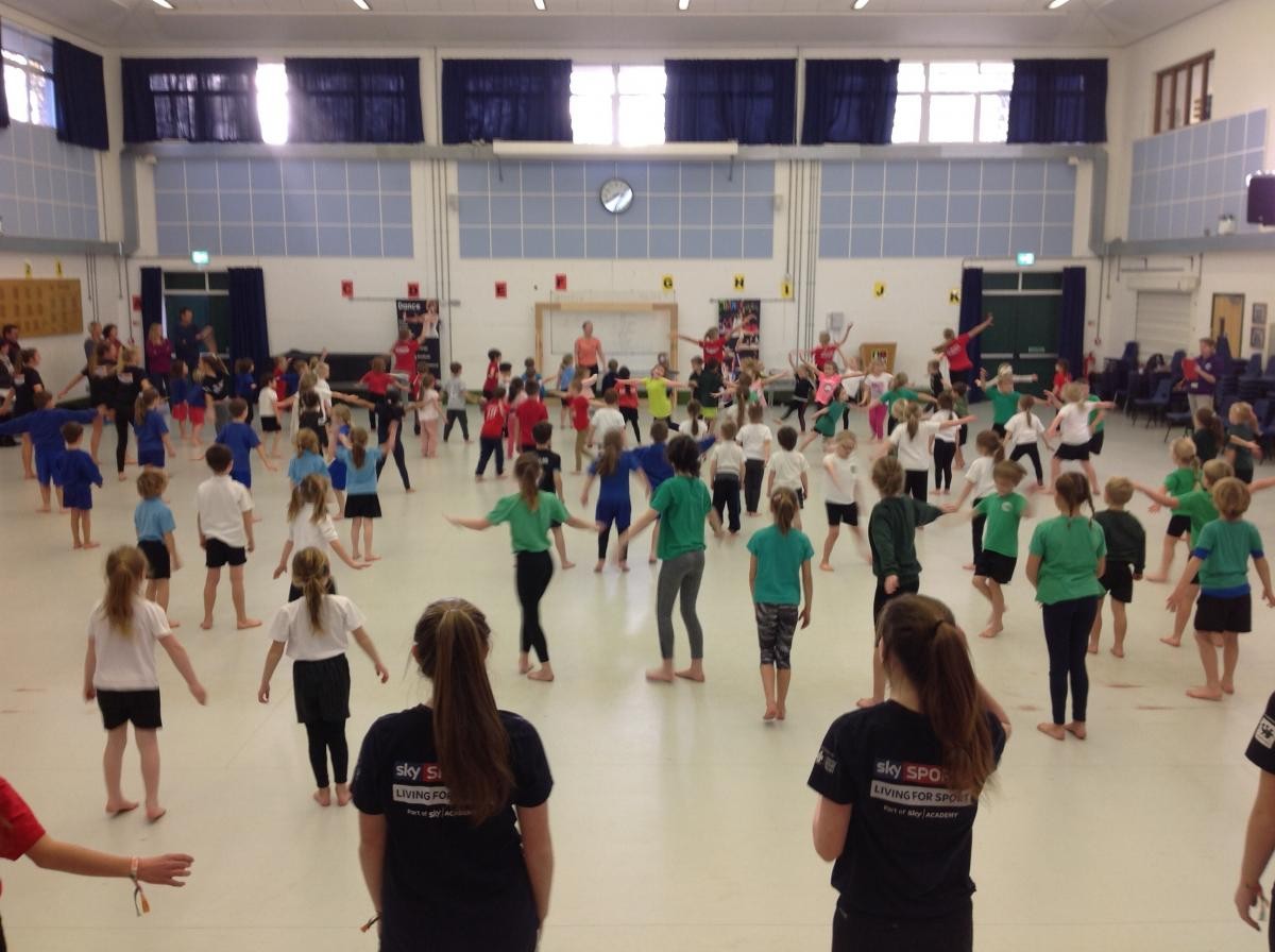 The Super Hero  Dance performed by all the schools
White T-shirts are St Joseph's children