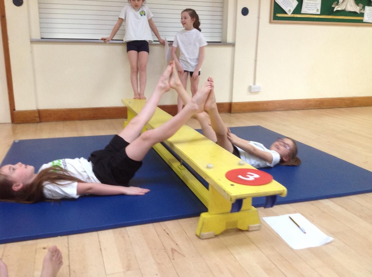 Partner balance over a bench