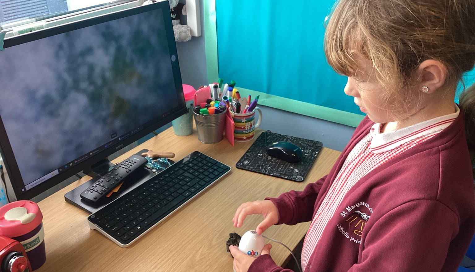 Science - rocks, handheld microscope