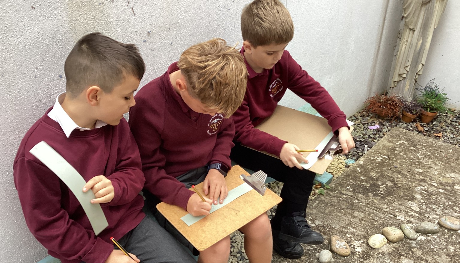 Classroom prayer in our outdoor prayer space.
