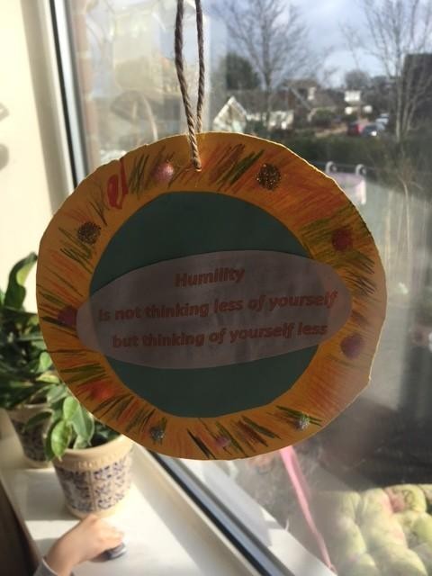 Toby's Sun catcher Humility quote