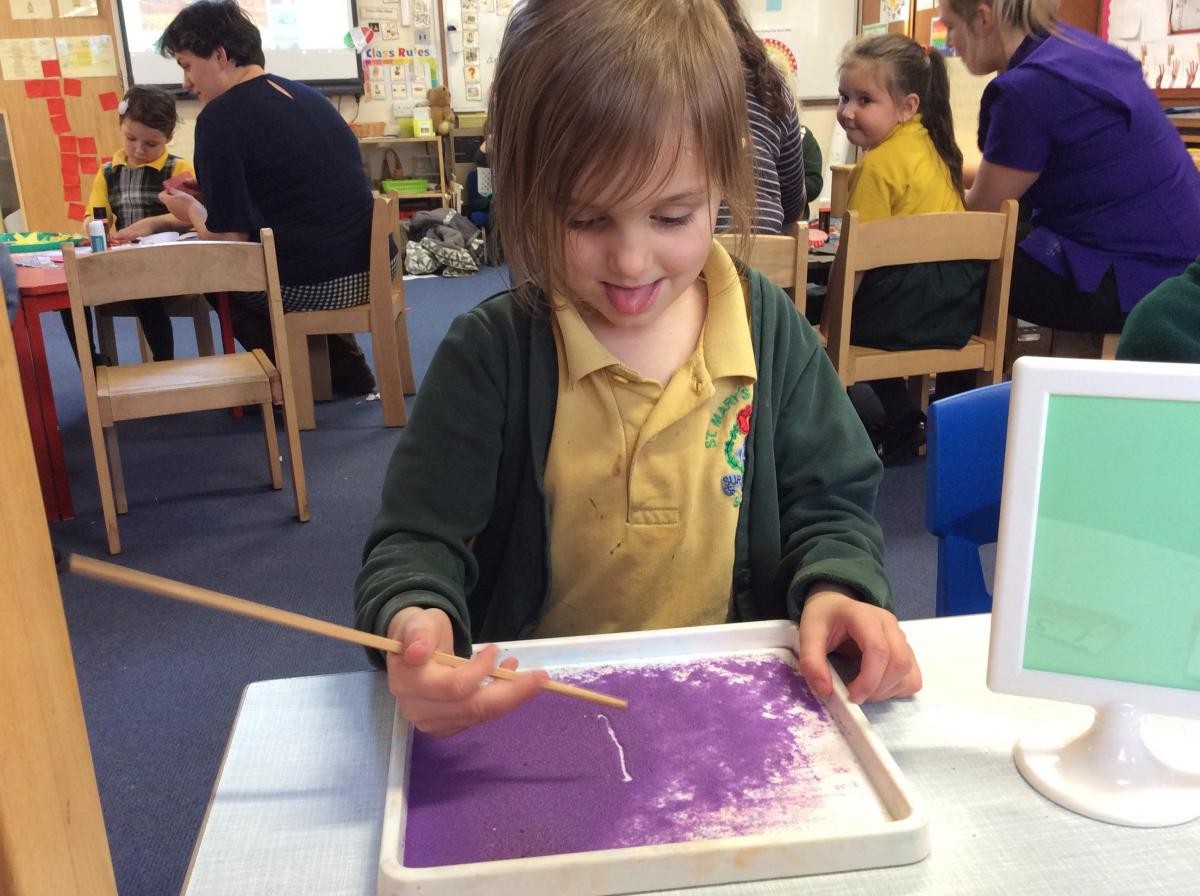 Using different media to make marks.