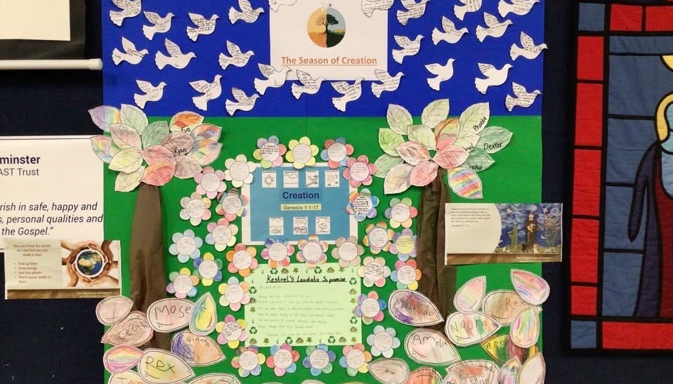 Every child has also contributed to our garden of peace and hope display reflecting Pope Leo's call to be seeds of peace and hope in the world.