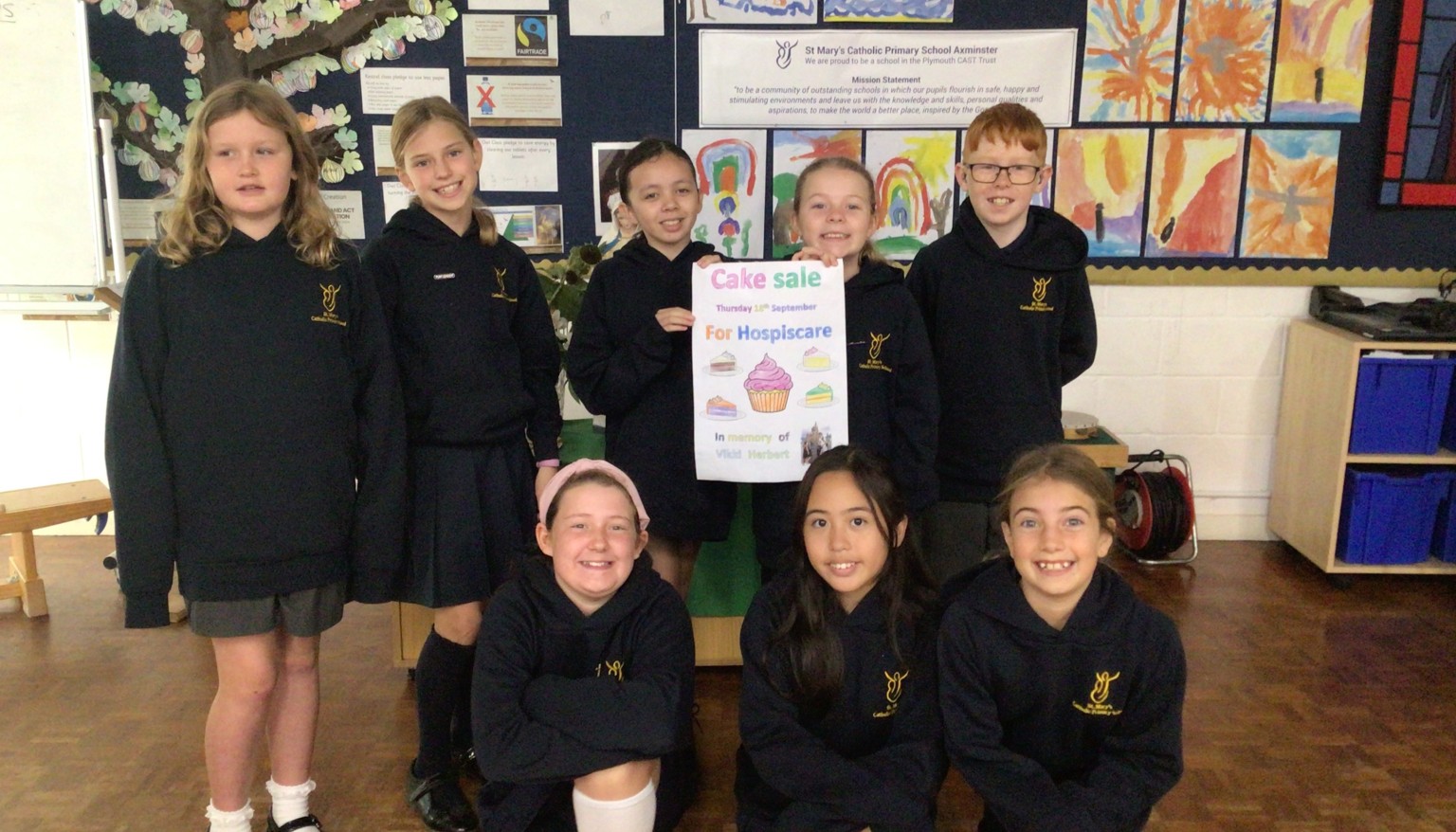 Our wonderful GIFT team planned, organised and led a fantastic cake sale in memory of our very special later parent Victoria Herbert.
they raised over £400 for this special chosen charity by selling cakes and baked goods to families after school.
