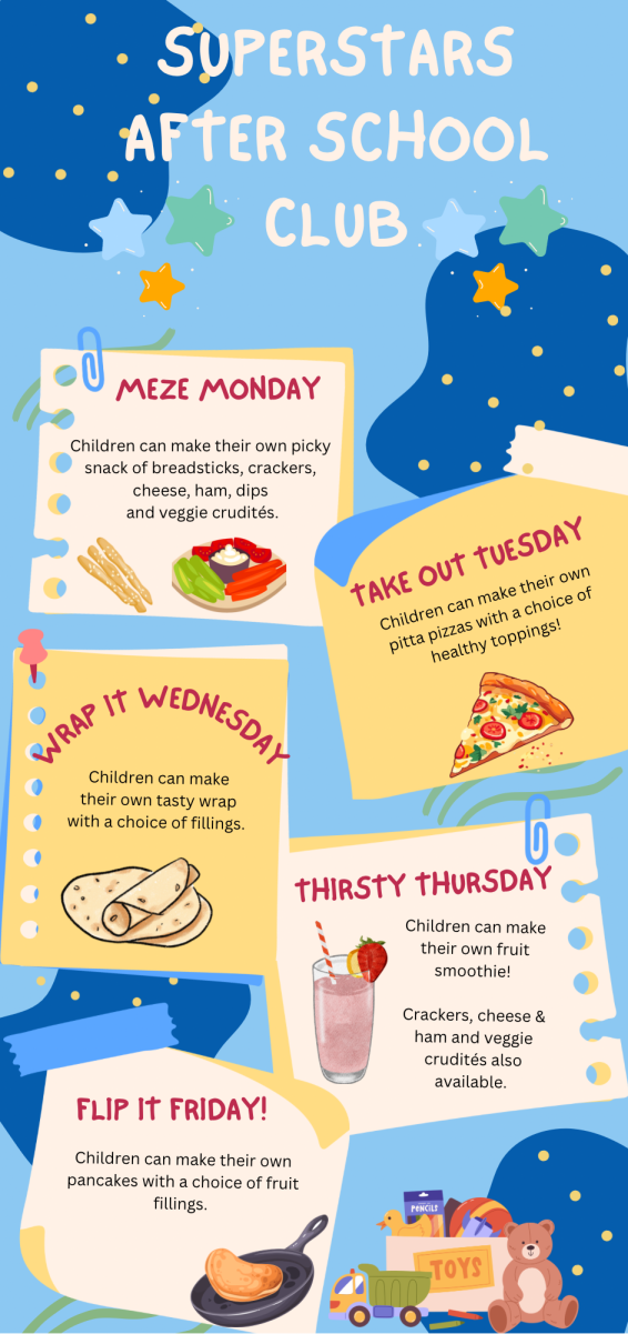 Our fun and tasty Superstars Menu!