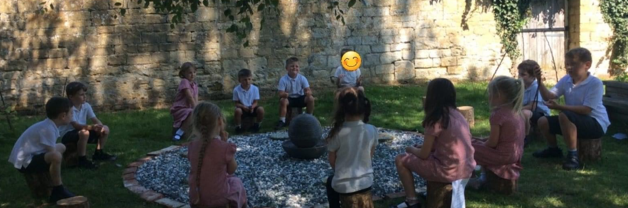 Children enjoying our new Prayer Garden during our Summer Day of Faith 