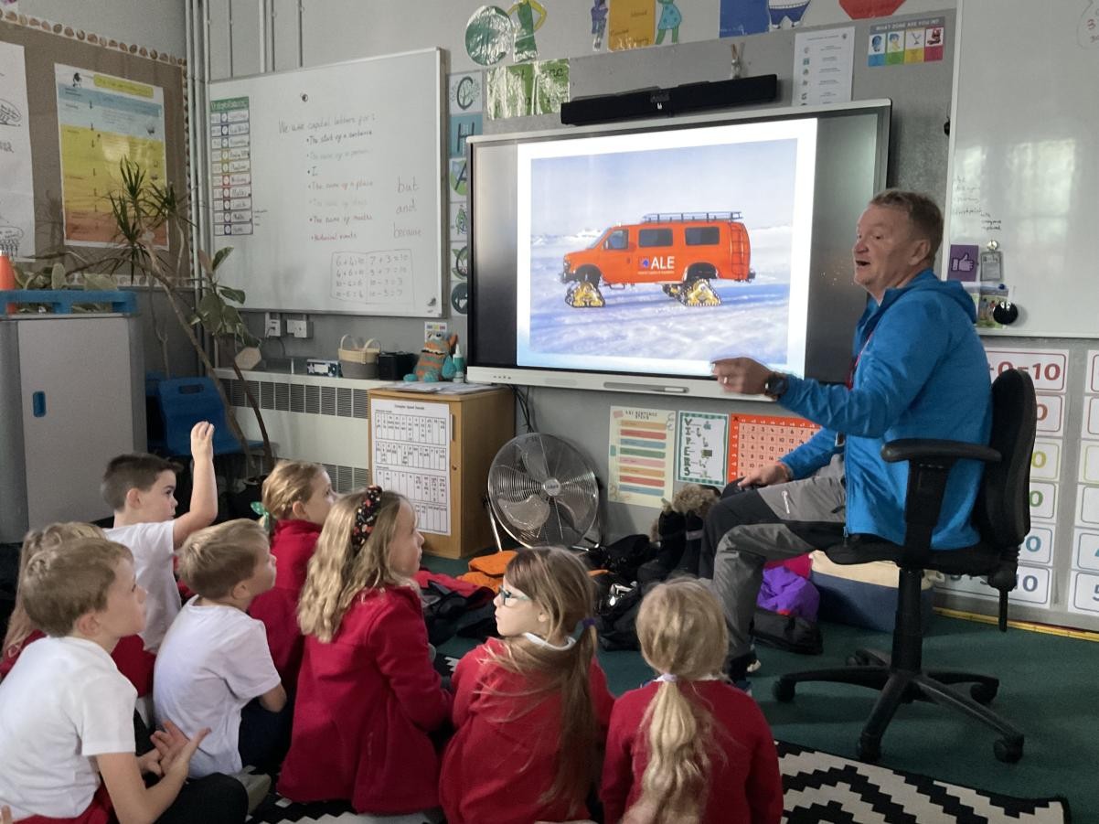 Our children meeting an explorer to compare and contrast the journey of Ernest Shackleton to a modern-day expedition.  