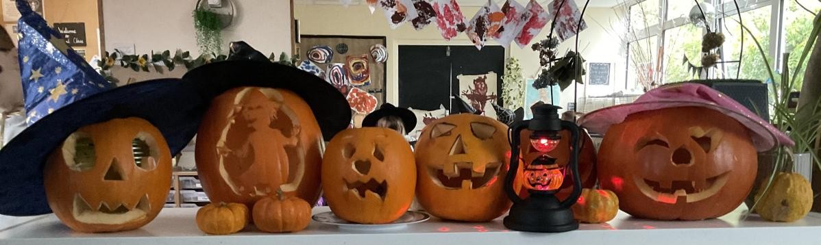 Pumpkin carvings from home...don't they look amazing!